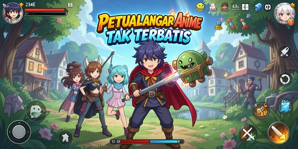 Tampilan gameplay menarik dari 234E dengan karakter Anime.