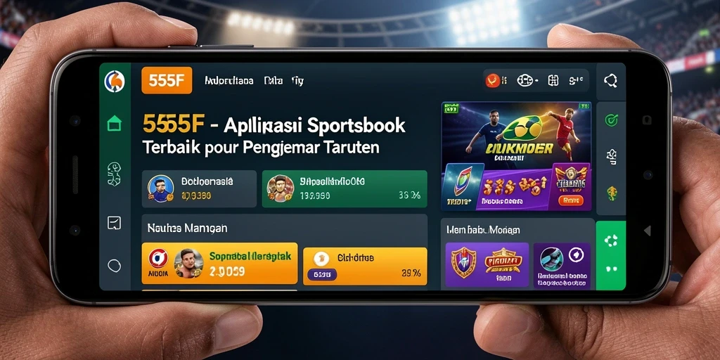 Tampilan utama aplikasi 555F yang menampilkan berbagai pilihan taruhan.