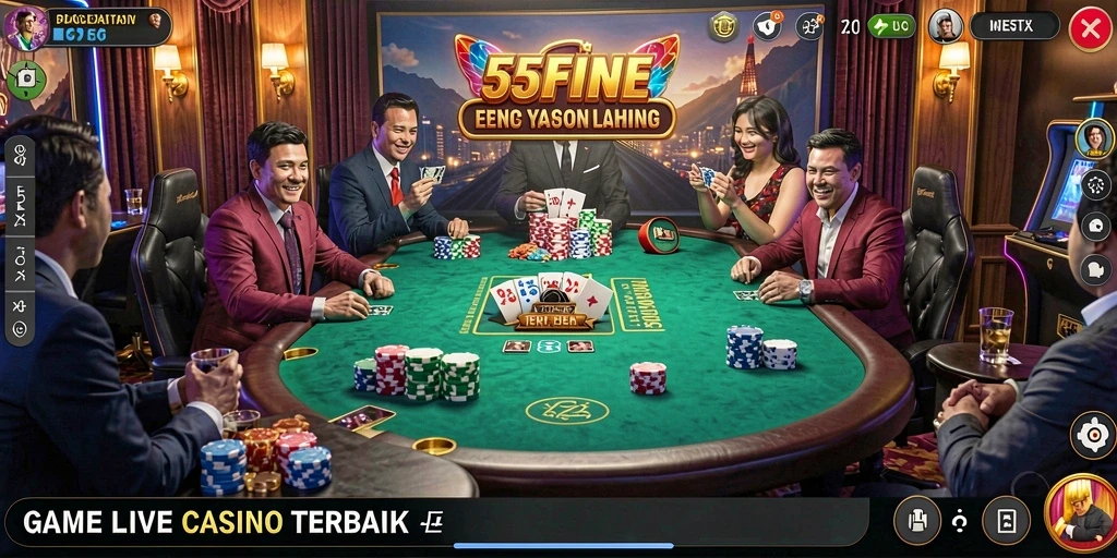 Tampilan gameplay Live Casino yang menarik di 55FIVE.