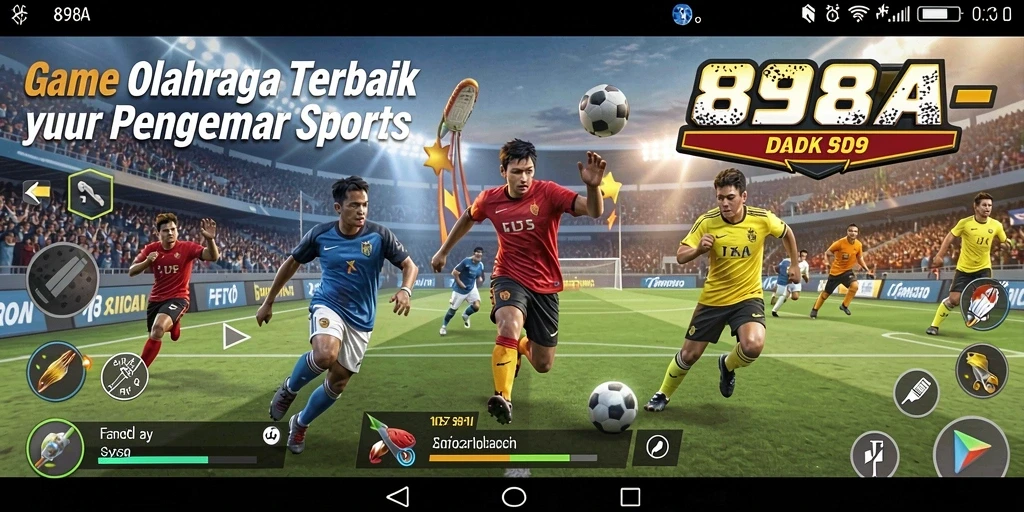 Screenshot utama 898A menampilkan aksi seru dari pertandingan olahraga.