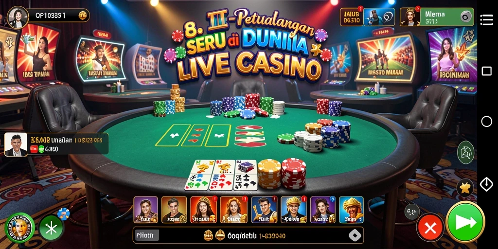 Gameplay Live Casino yang mendebarkan dan interaktif di 8II.
