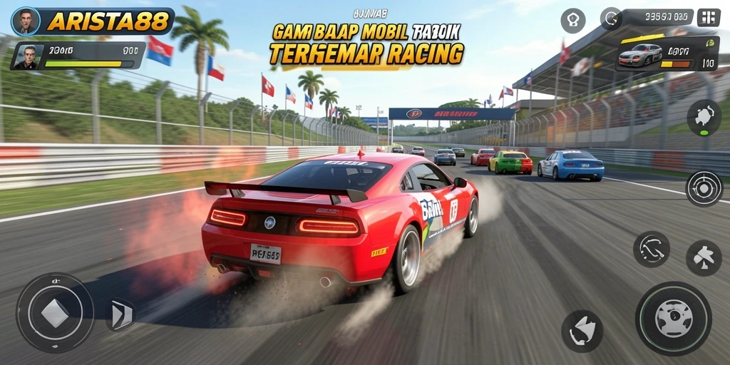 Gameplay ARISTA88 yang seru dan menarik di trek balap.