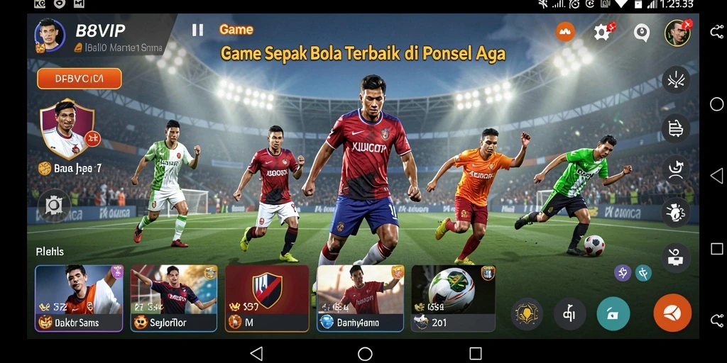 Tampilan seru dari gameplay sepak bola di B8VIP.