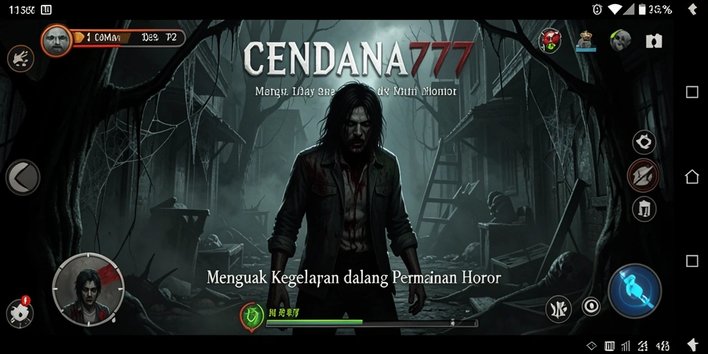 Screenshot gameplay CENDANA777 menunjukkan suasana Horror yang menegangkan.