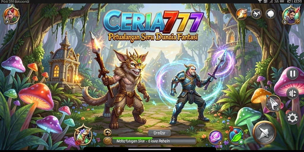 Tampilan gameplay CERIA777 yang penuh aksi dan petualangan.