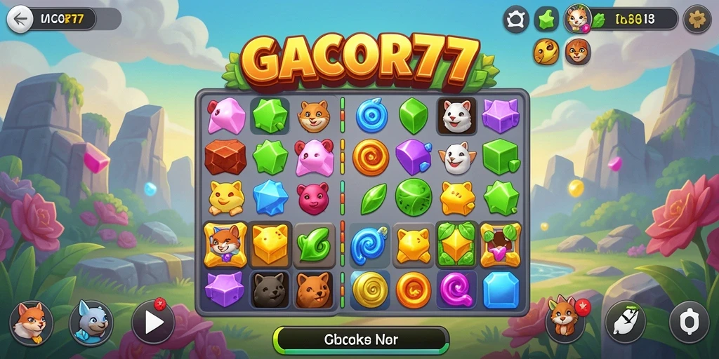 Tampilan gameplay GACOR77 yang seru dalam mencocokkan item.