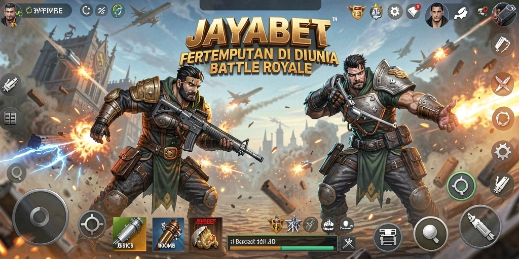 Gameplay seru JAYABET dengan aksi pertempuran Battle Royale.