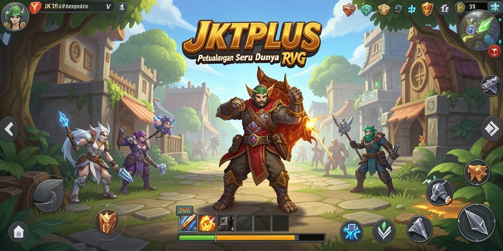 Tangkapan layar menampilkan aksi seru dalam JKTPLUS RPG.