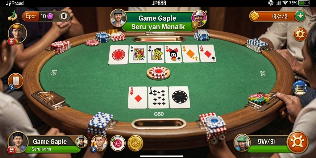 Tampilan gameplay seru dalam JPS88 saat bermain Gaple.