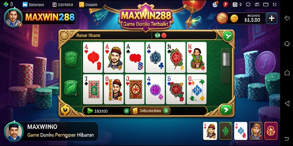 Tampilan menarik dari gameplay Domino di MAXWIN288.