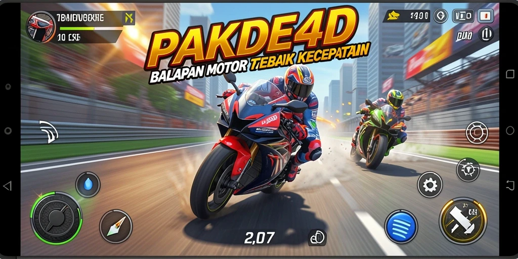 Gameplay balapan motor yang seru dan menggugah adrenalin.