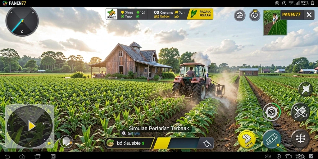 Screenshot gameplay PANEN77 menampilkan aktivitas bertani yang seru.