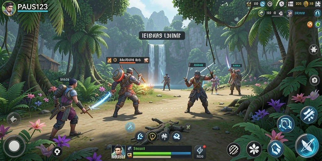 Tangkapan layar gameplay <strong>PAUS123</strong> menunjukkan dunia yang luas dan interaktif.