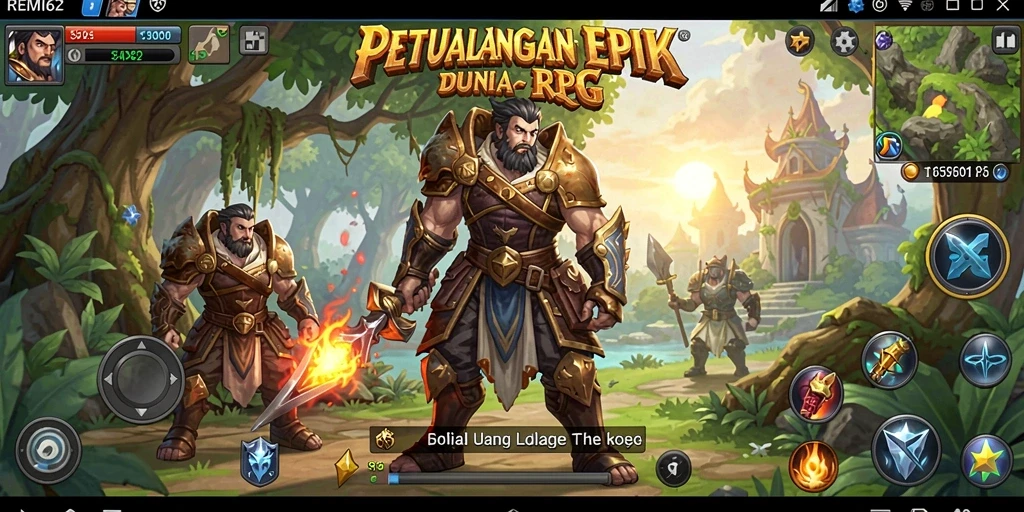 Gameplay mendebarkan di dunia fantasi RPG REMI62.