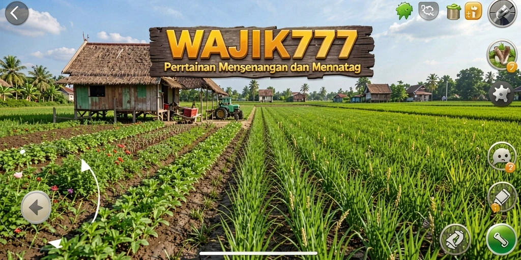 Tampilan gameplay WAJIK777 dengan aktivitas bertani yang seru dan menantang.