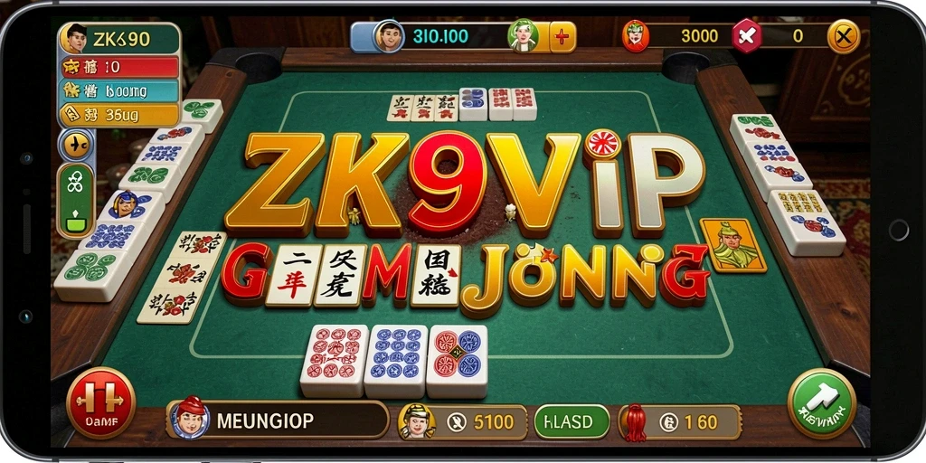 Screenshot gameplay ZK9VIP menampilkan aksi Mahjong yang mengasyikkan.